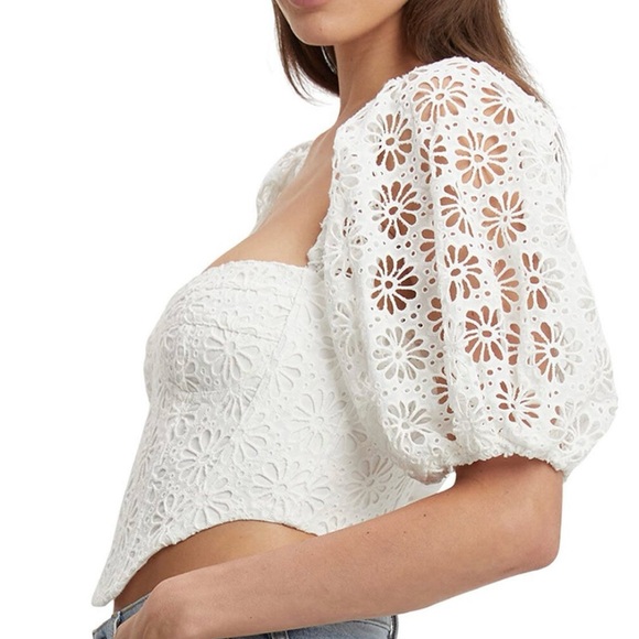 NWT Bardot Daisy Floral Eyelet Corset Top - Picture 3 of 10